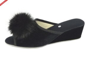 Rembut REMBUT wysokie pusz CZARNE kapcie damskie